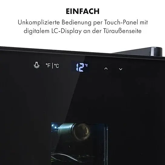 Винний холодильник Klarstein Bellevin 8 Uno 23 л 11-18 °C LED Touch SingleZone (10035862) Б/в - фото 7