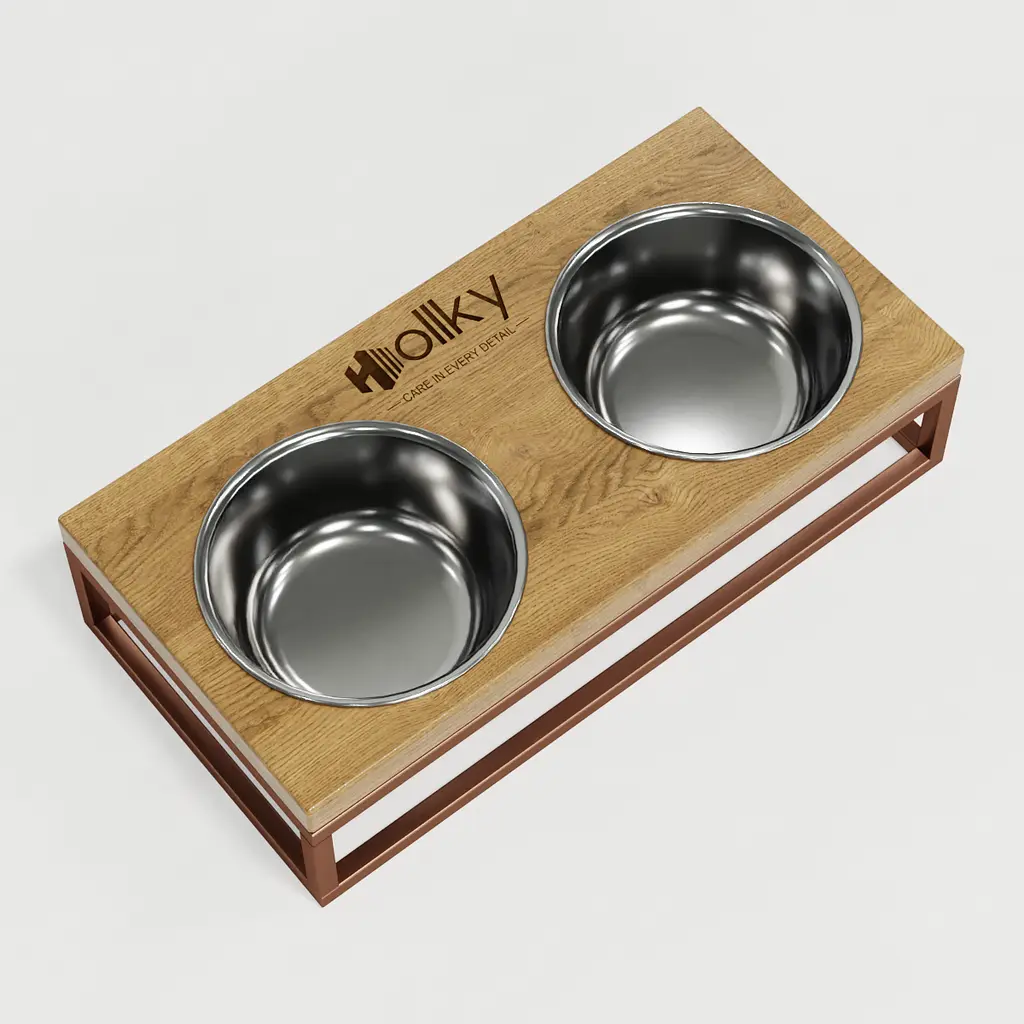 Hollky Base S — миски на подставке для маленьких собак и кошек (2 × 0,45 л) - фото 6