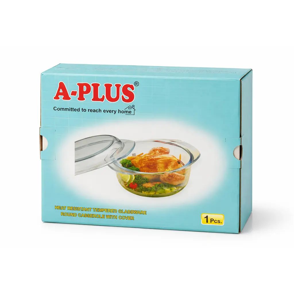 Каструля скляна жароміцна A-PLUS 2,5 л з кришкою для духовки та мікрохвильової печі, кругла, прозора 88373 - фото 3