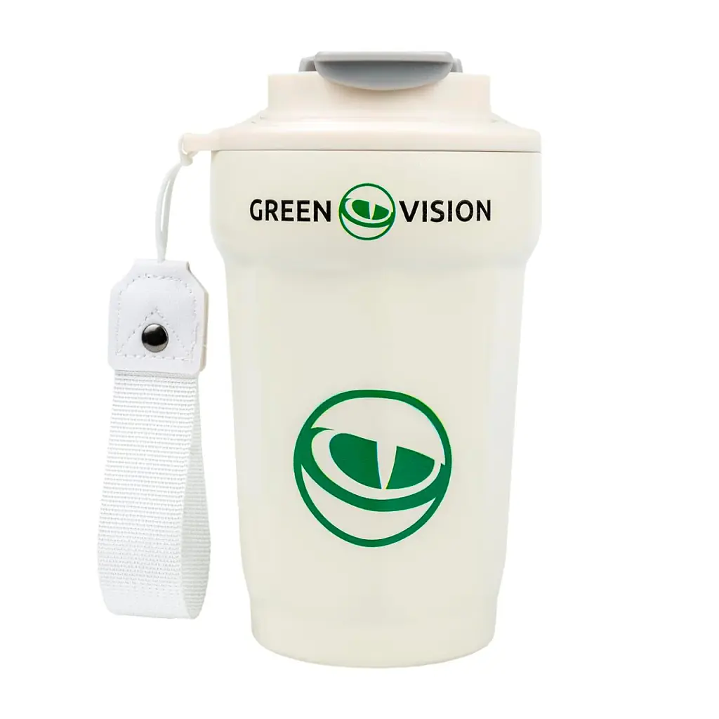 Термокружка GreenVision GV біла, нержавіюча сталь, зберігає тепло 4-8 год