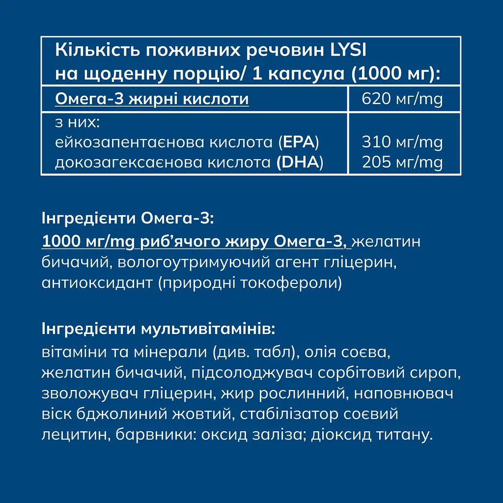 Омега-3 Lysi Health duet комплекс з мультивітамінами капсули 1000 мг №64 - фото 8