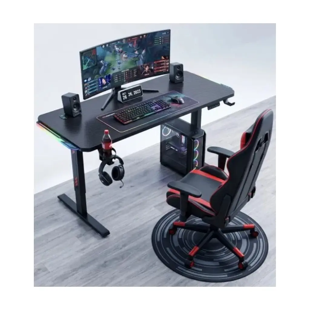 Комп'ютерний стіл GT Racer TY-1456 Black (TY-1456 (140x60x71-116) Black) - фото 7