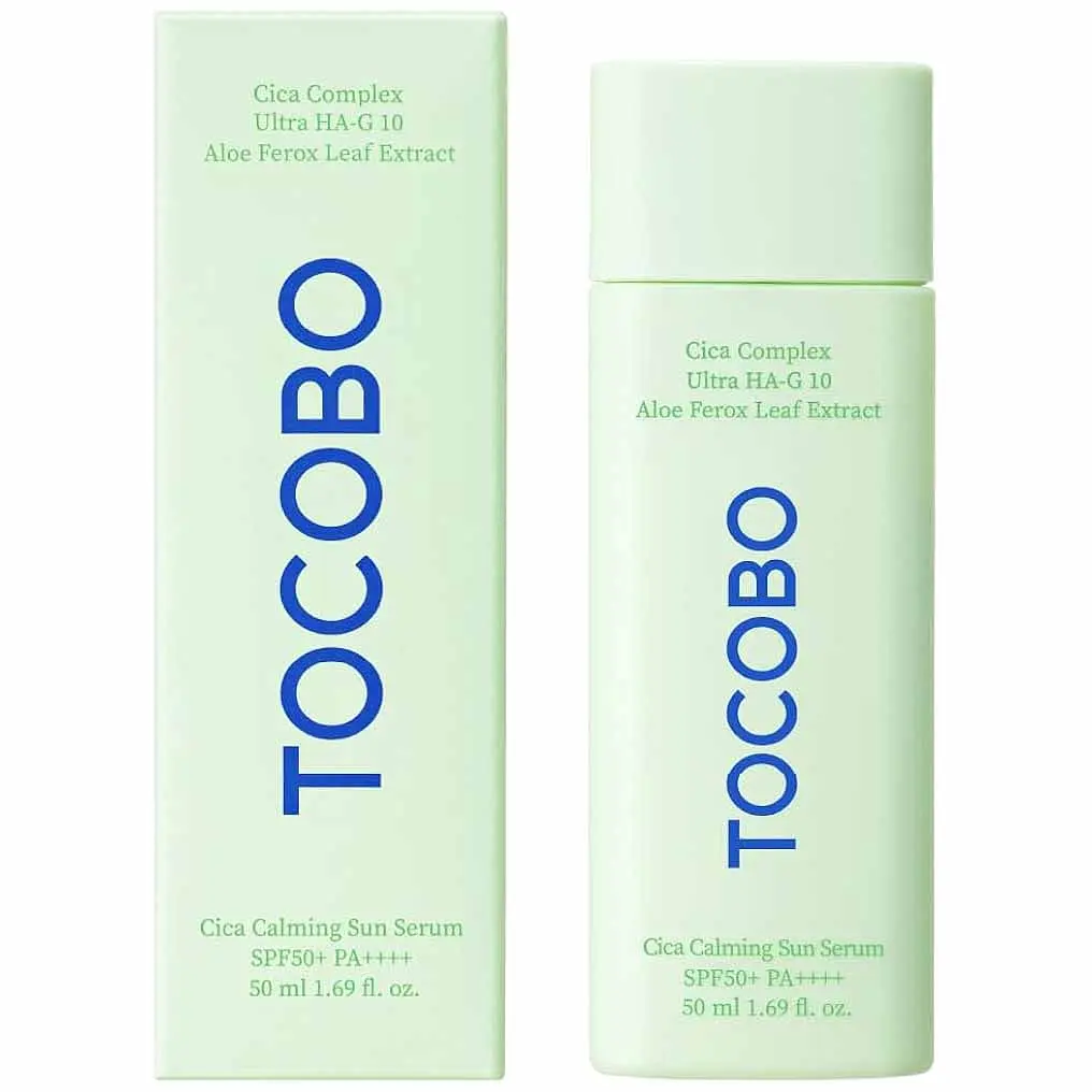 Сонцезахисна сироватка для чутливої та проблемної шкіри Tocobo Cica Calming Sun Serum SPF50+ PA++++ 50 мл (TOC030) - фото 3