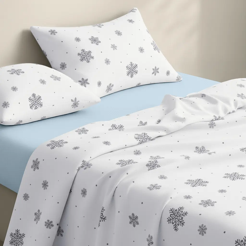 Дитяча постільна білизна фланель в ліжечко SNOWFLAKES SILVER CS3 COSAS (4822052476895) - фото 2