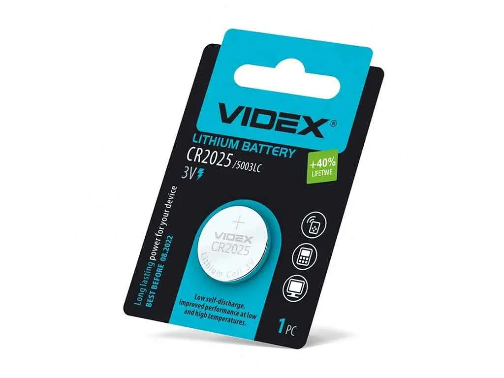 Батарейка VIDEX CR2025 1шт на блист.