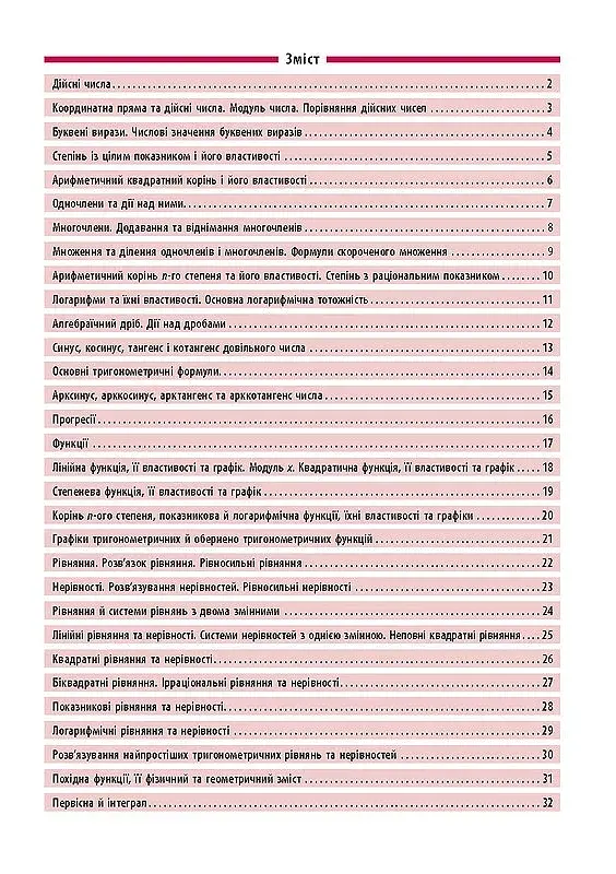 Довідник у таблицях. Алгебра. 7–11 класи - фото 2