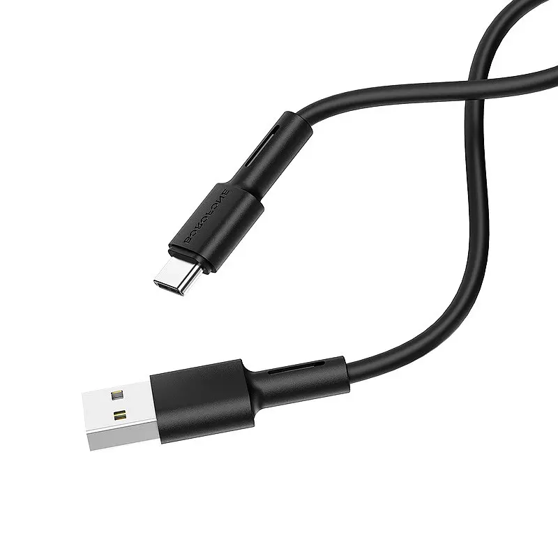 Кабель Borofone BX31 USB to Type-C 3A 1 м silicone TPE connectors черный - фото 3