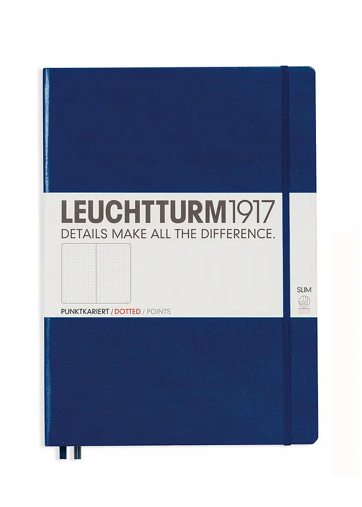 Блокнот Leuchtturm1917 Master Slim A4+, темно-синій, крапка (342929) - фото 7