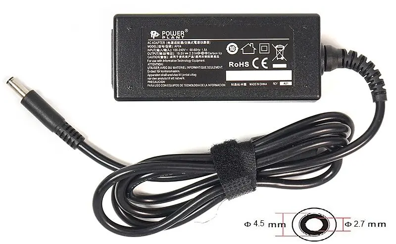 Блок живлення для ноутбуків PowerPlant DELL 220V, 19.5V 45W 2.31A (4.5*3.0) (DE45G4527)