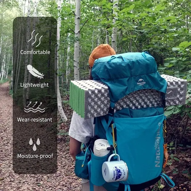 Туристический спальный коврик (каремат) Naturehike пенка Зеленый - фото 3