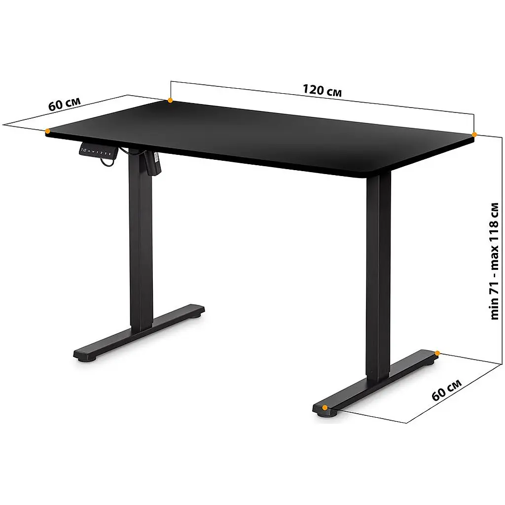Комп'ютерний ігровий стіл Mealux PowerDesk Lite Black (EVO-201 Lite B/B) [111796] - фото 3