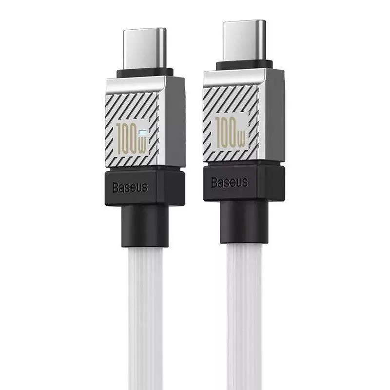 Кабель Baseus CoolPlay Series Fast Charging Cable Type-C to Type-C 100W 2m CAKW000302 White - фото 3