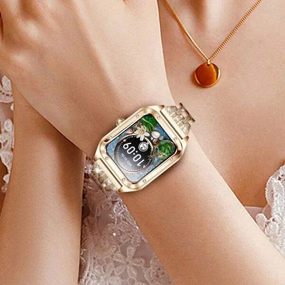 Женские умные смарт часы Smart Flower + 2 ремешка (Золотистые) - фото 5