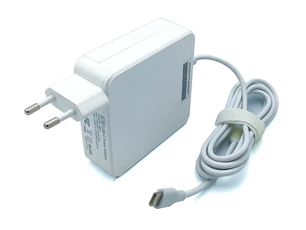 Блок живлення Type-C 87W для Apple, Asus, Acer, HP, Dell, Lenovo, Samsung, Xiaomi. Квадратний Білий - фото 2