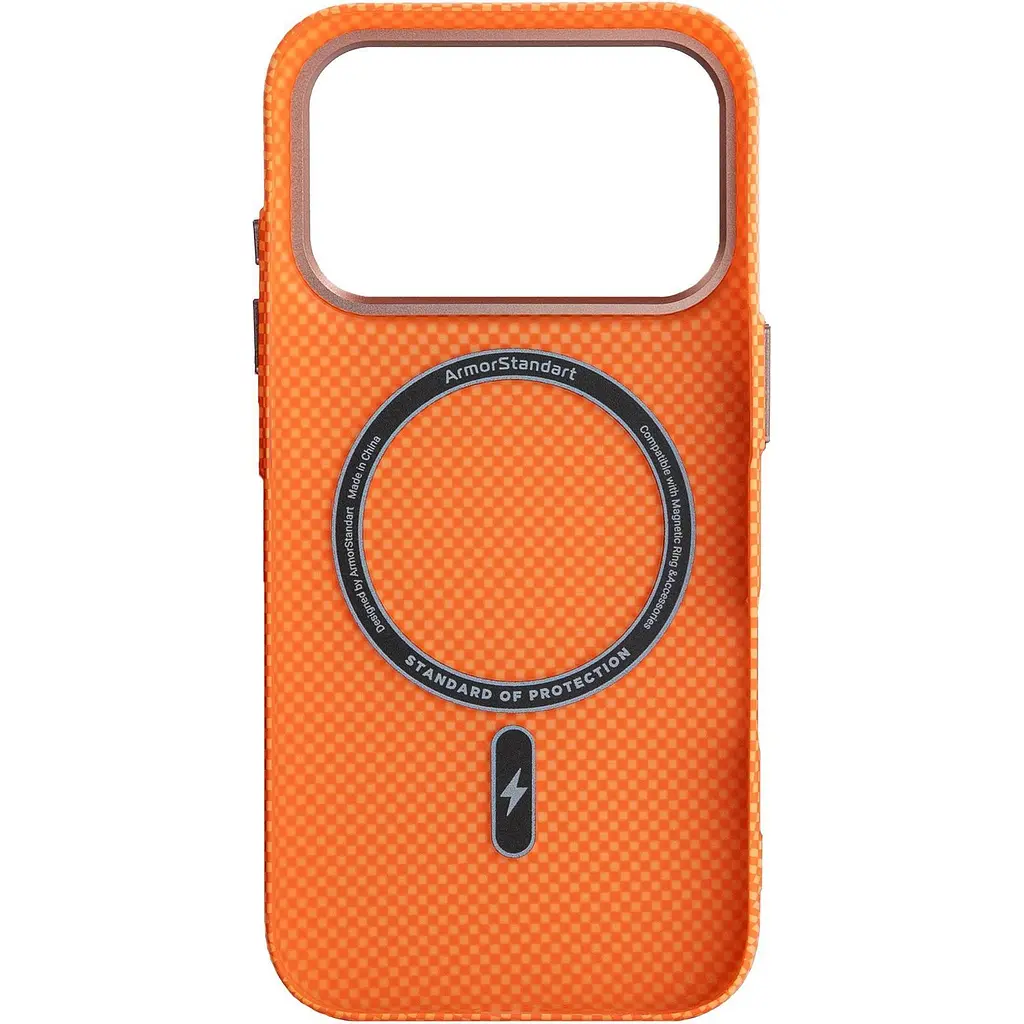 Чохол ArmorStandart LikeCarbon2 SE MagCase для Apple iPhone 17 Pro Kevlar Orange Rose Gold (ARM89168) [156302] - фото 2