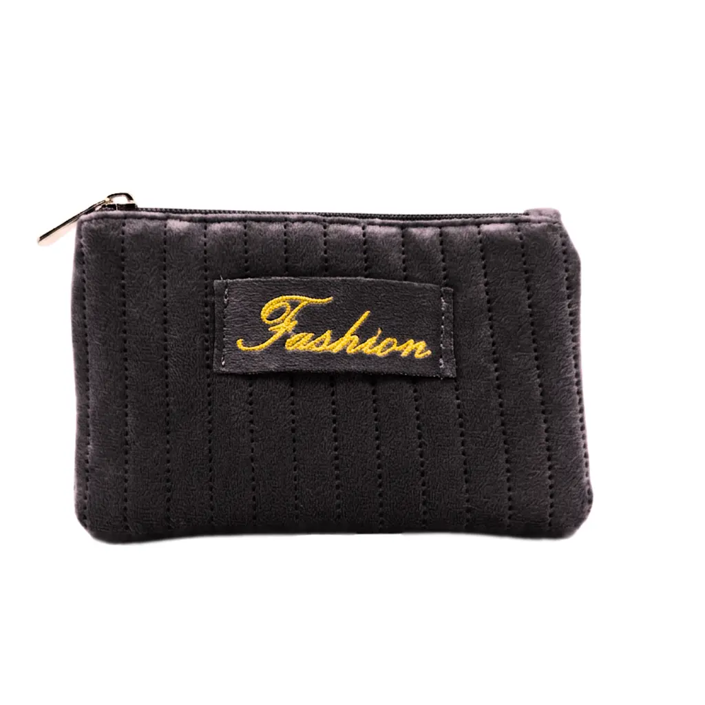 Косметичка жіноча плюшева Beauty Luxury 16 см×10,5 см WB-4010, Чорна
