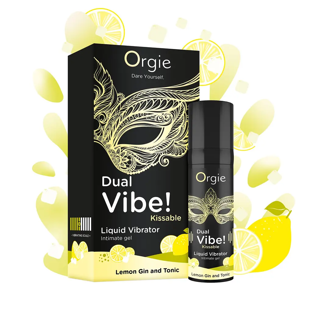 Рідкий вібратор Orgie Dual Vibe! Liquid Vibrator Lemon Gin and Tonic 15 мл - фото 4