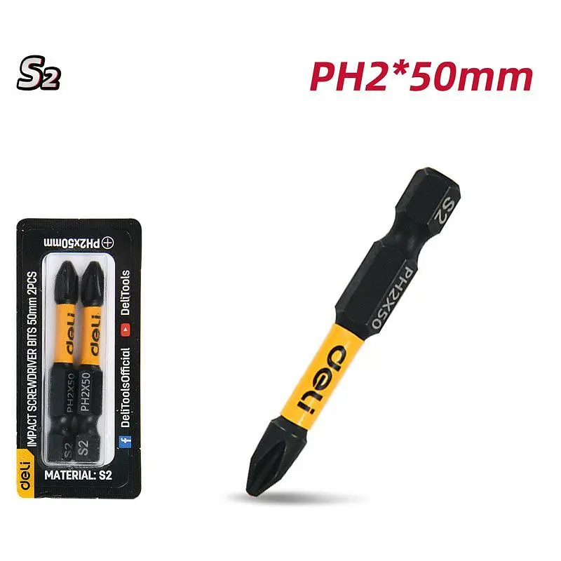 Набір з 2 ударних біт для викрутки PH2 x 50 мм EDL501002Z - фото 2