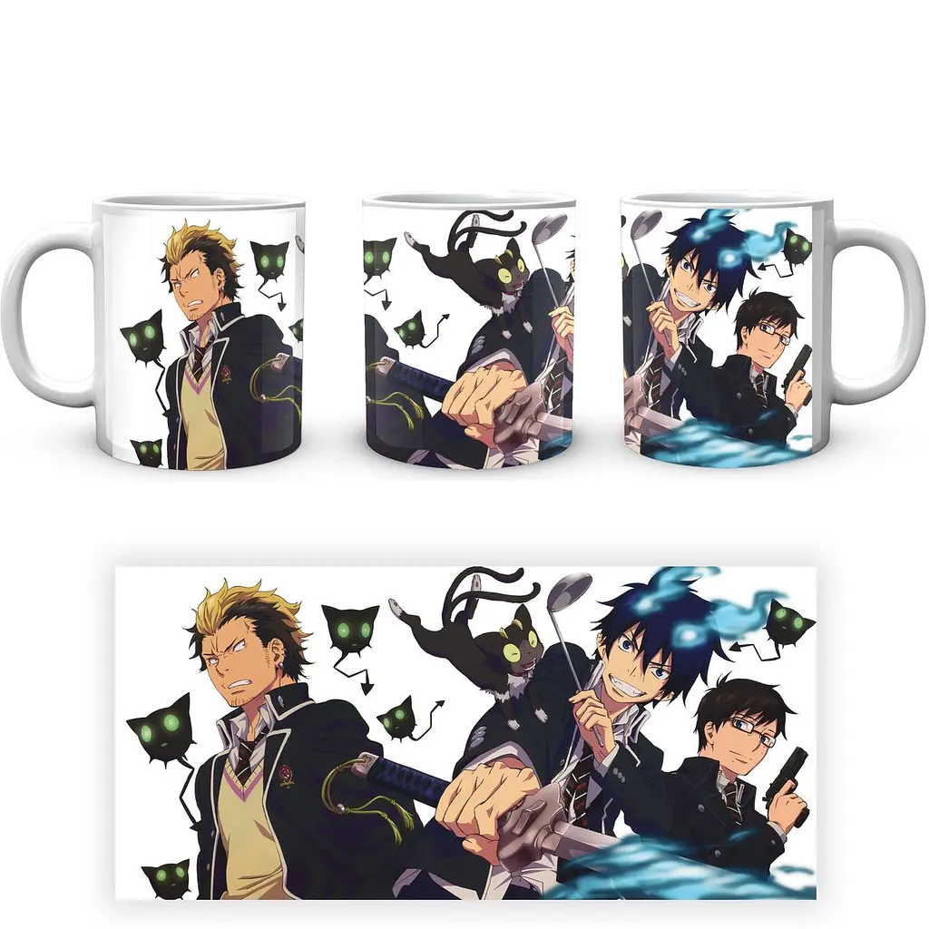 Кухоль GeekLand Blue Exorcist Синій Екзорцист Рін Юкіо Рюдзі BE 02.16 330 мл білий - фото 4
