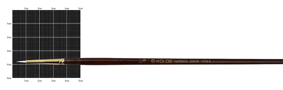 Кисть синтетика круглая Snow 1098R №00 длинная ручка Kolos - фото 2