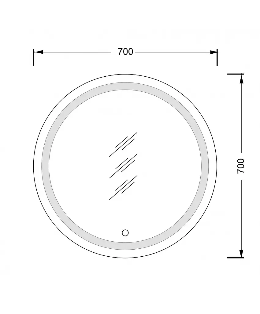 Дзеркало Мойдодир з LED підсвіткою Sunny 70x70 з сенсором, Білий - фото 2