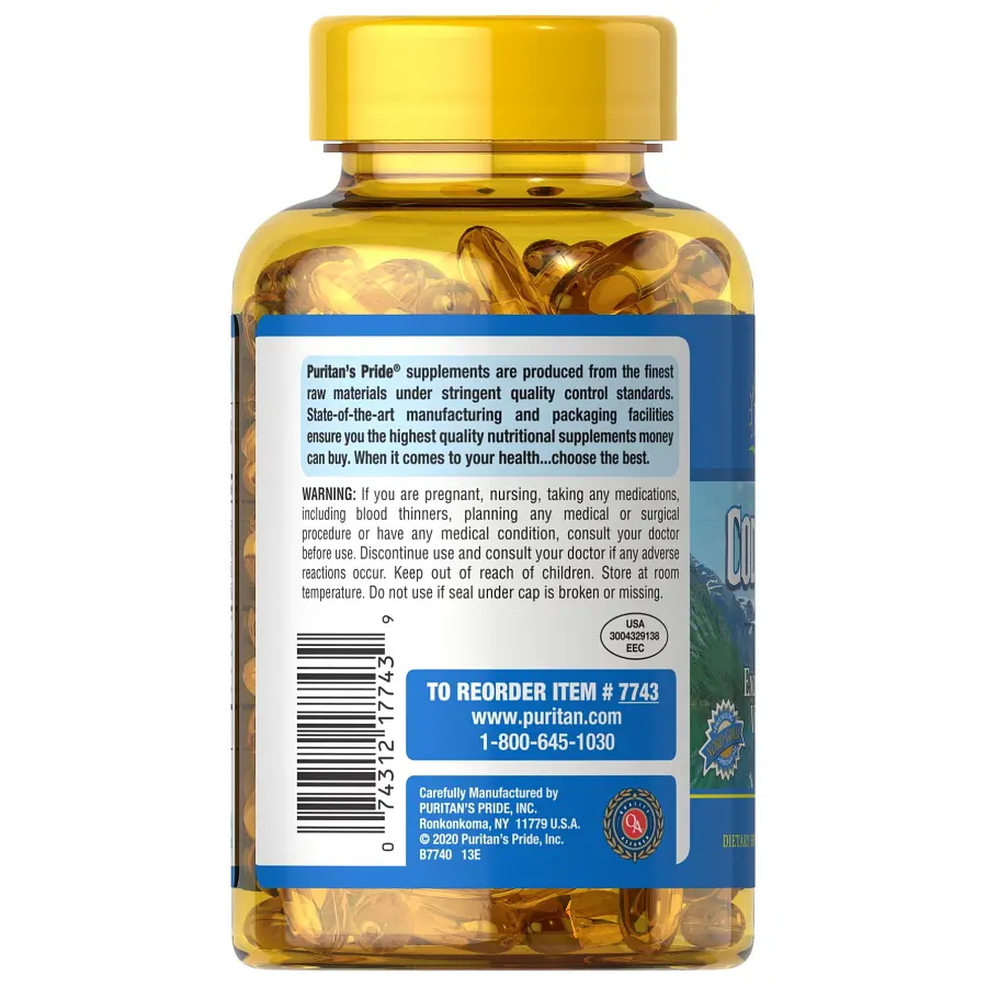 Жирні кислоти Puritan's Pride Cod Liver Oil 1000 mg, 120 капсул - фото 3