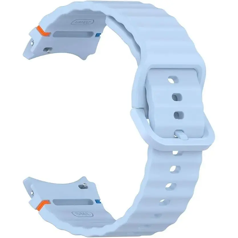 Силіконовий ремінець BeCover Ribbed Tape для Samsung Galaxy Watch (20 mm) 3 41 mm/4 40mm-44mm/5 40-44mm/6 40-44mm/7 40-44mm Lite Blue (712044) - фото 3