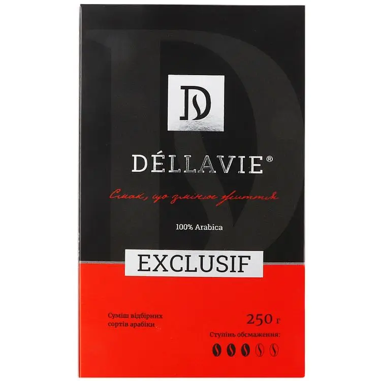 Кава Dellavie Exclusif натуральна мелена смажена 250 г (916702) - фото 2