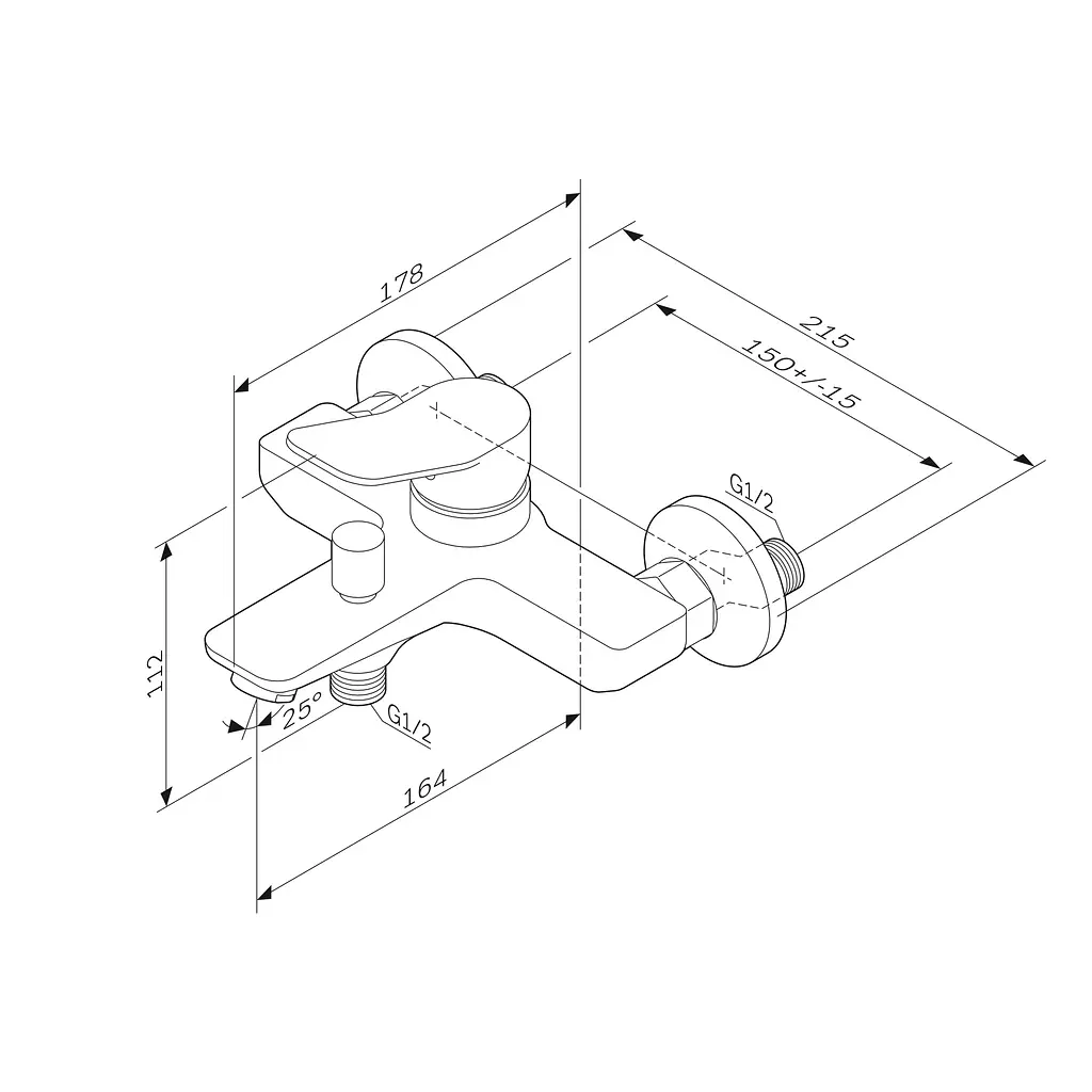Змішувач для ванни та душу AM.PM X-Joy F85A10000 - фото 9