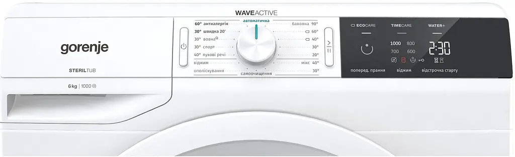 Стиральная машина Gorenje фронтальная 6кг, 1000, A++, дисплей, с баком, белый (WP60S2/IRV) - фото 5
