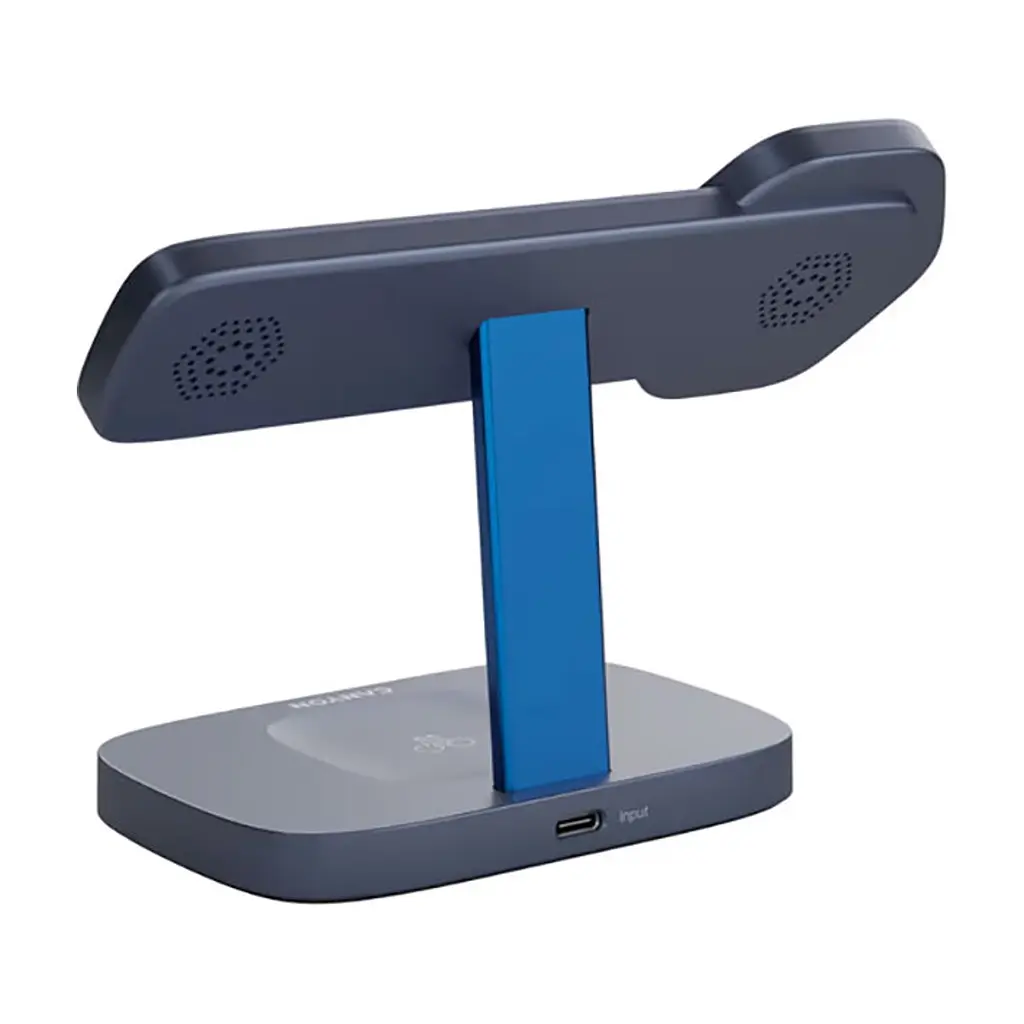 Зарядний пристрій Canyon wireless charger HEXAGON WCS-310 3in1 DarkGrey/Blue (CNS-WCS310DGBL) - фото 3