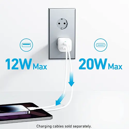 Зарядное устройство адаптер питания Anker PowerPort 323 33 W (Dual-Port USB-C) A2331G21 - фото 2