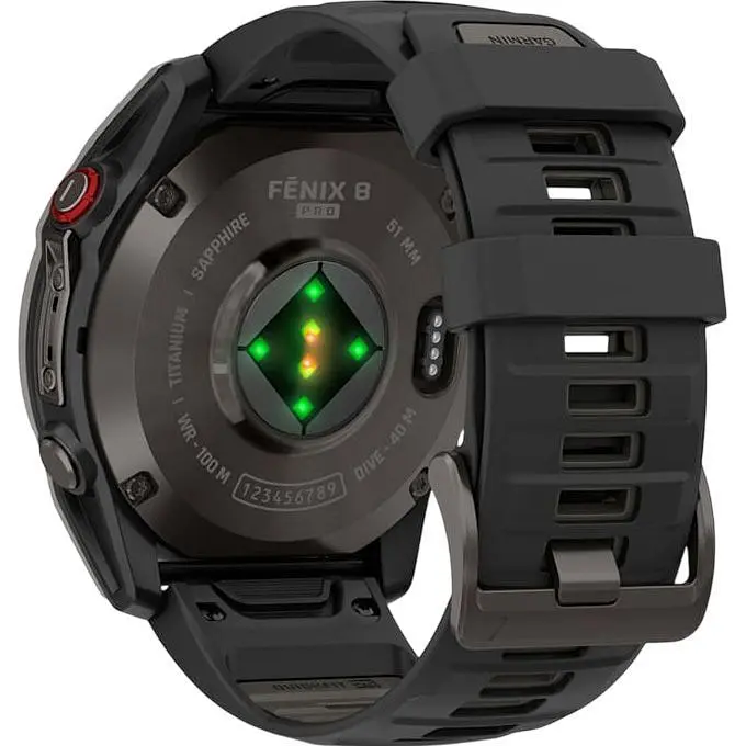 Смарт-годинник Garmin Fenix 8 Pro AMOLED Sapphire 51mm Carbon Gray DLC Titanium with Black/Pebble Gray Silicone Band (010-03199-00/01) [145029] - фото 6