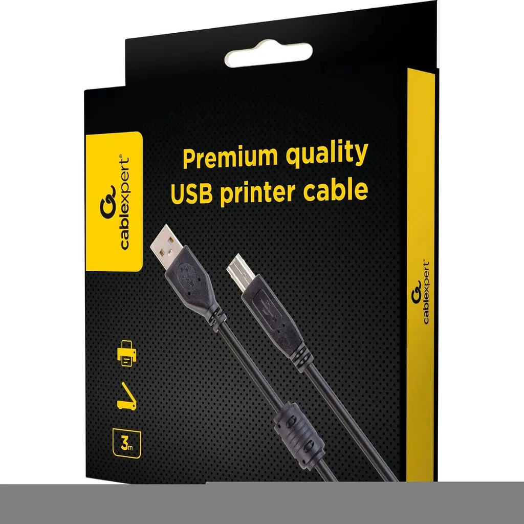 Кабель Cablexpert USB 2.0 AM/BM 3m Black (CCFB-USB2-AMBM-3M) [119098] - фото 4