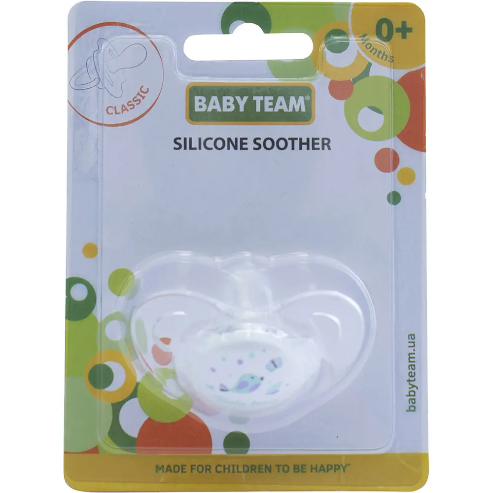 Пустышка силиконовая Baby Team классическая, белая (3103) - фото 4