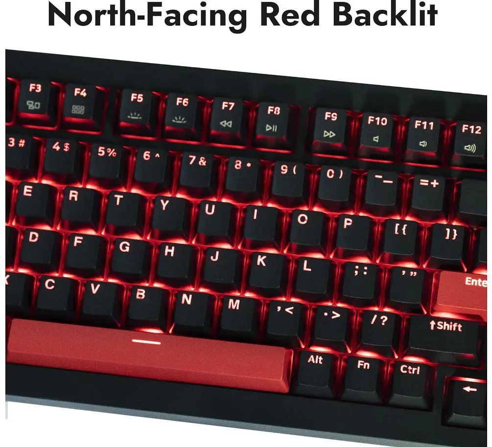 Клавіатура ігрова механічна Lemokey X4A1 Black switch Keychron Red Hot-Swap Red Led - фото 7