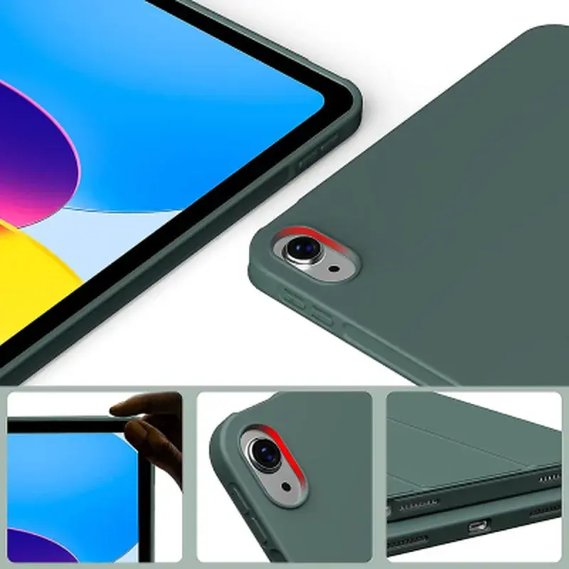 Чохол до планшета BeCover Tri Fold Soft TPU mount Apple Pencil Apple iPad 10.9" 2022/24/11" 2025 Dark Green (708460) - фото 3