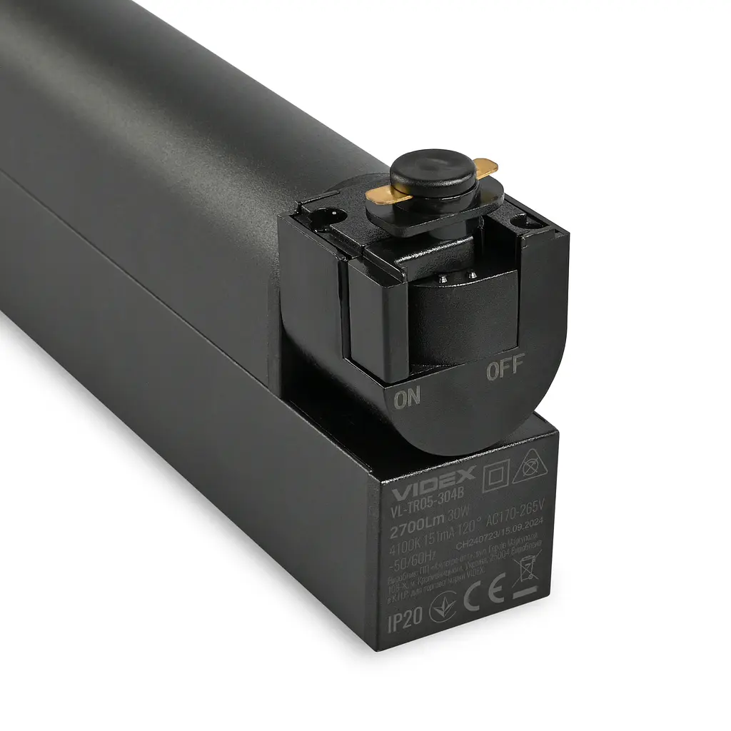 LED світильник трековий VIDEX TR05 30W 4100K 220V чорний VIDEX (28196-000) - фото 6