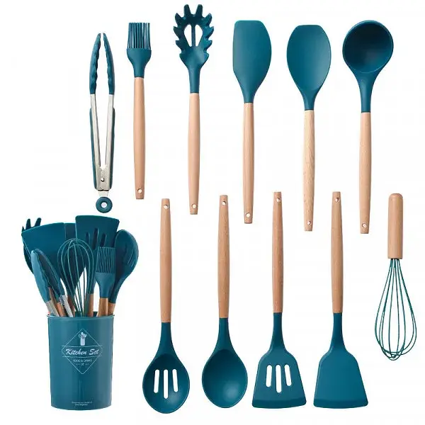 Набір кухонного приладдя силіконовий Kitchen Set RB-2239 синій (12 предметів) - фото 2