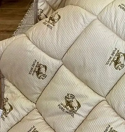 Одеяло двуспальное стеганное зимнее из искусственной шерсти Leri Max Pur Wool 21473 180х210 см коричневое - фото 3