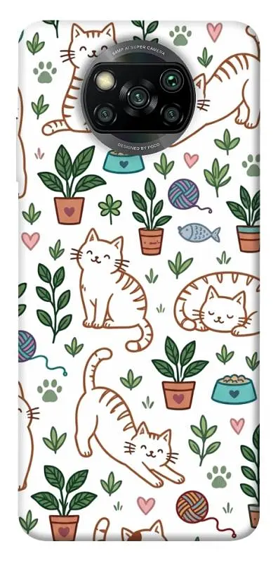 TPU чохол Demsky Cats pattern для Xiaomi Poco X3 NFC / Poco X3 Pro