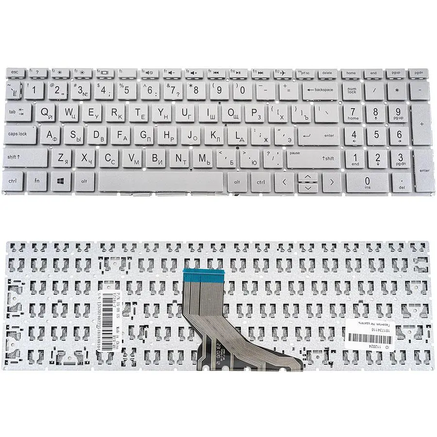 Клавіатура для ноутбука HP (250 G7 255 G7 series) rus сріблястий без фрейма