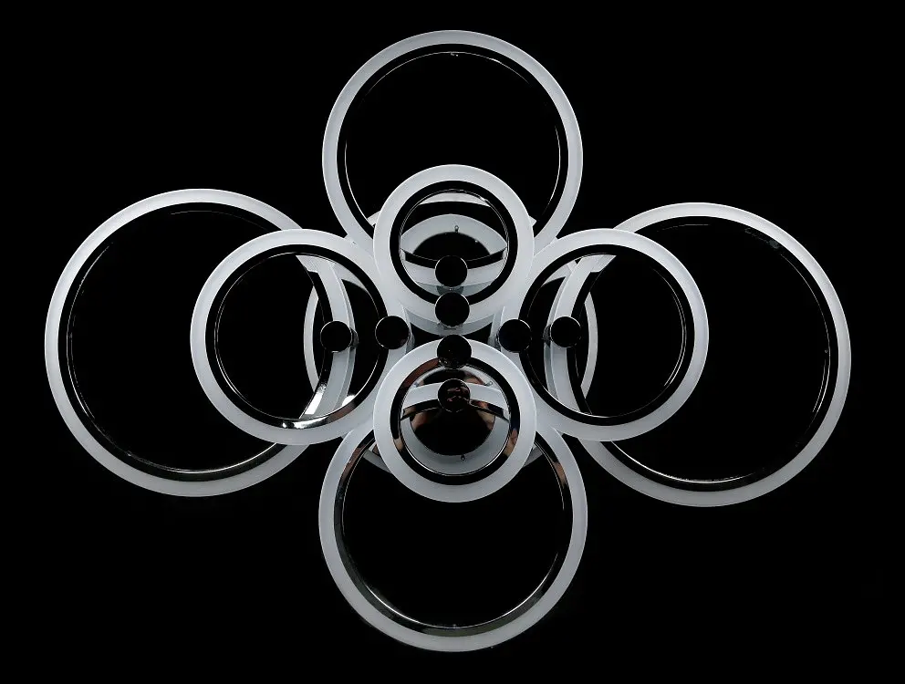 Люстра стельова LED Splendid Ray LK236/8+A, 360Вт, хром, білий, сучасний стиль з пультом, димер - фото 3