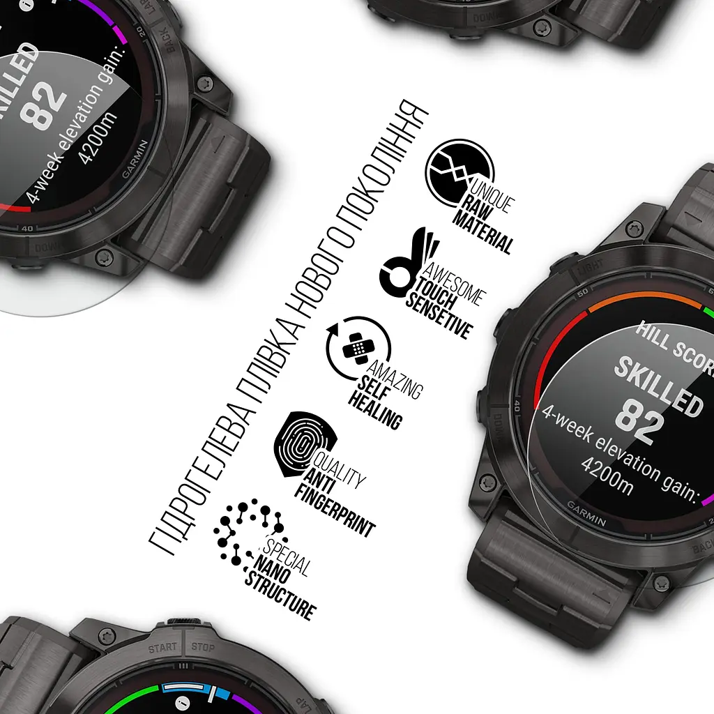 Гідрогелева плівка на годинники Garmin Fenix 7X Sapphire Solar ArmorStandart захисна плівка для смарт годинників прозора (ARM85997) - фото 2