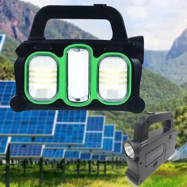 Ліхтар акумуляторний Solar Hurry-bolt HB-6169 кемпінговий переносний 3 режими сонячна батарея чорно-зелений - фото 7