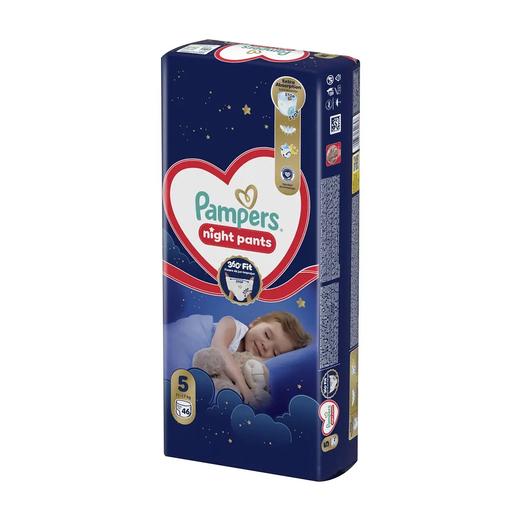 Підгузки Pampers Night Pants Розмір 5 (11-17 кг) 46 шт (8006530320658) - фото 3