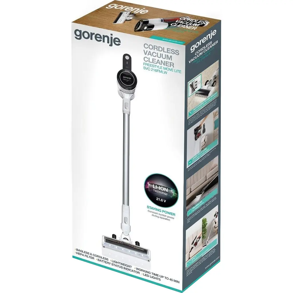 Вертикальний пилосос Gorenje SVC 216FMLW [80863] - фото 7