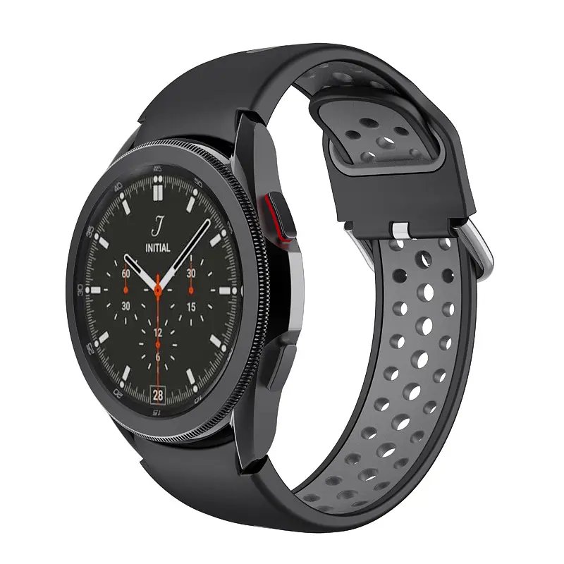 Ремінець для Samsung Galaxy Watch 4 40mm - чорно-сірий ширина кріплення 20мм силікон Watchbands Galaxy Uniq (W40-6WB37370222) - фото 2