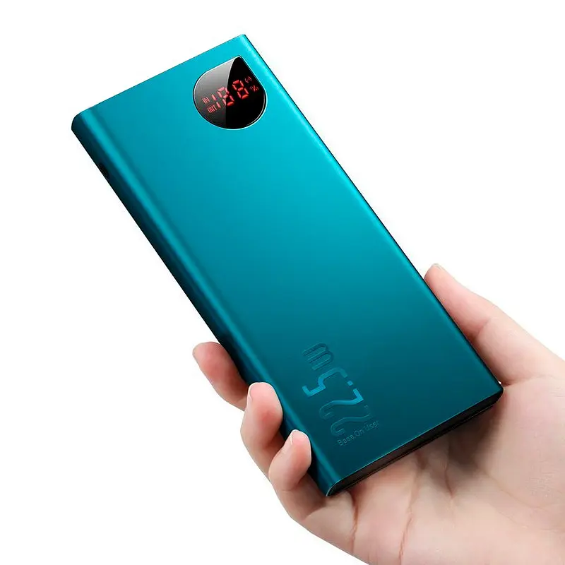 Портативна батарея Powerbank Baseus Adaman Metal Digital Display 10000 mAh PPIMDA-B06 Green - фото 2