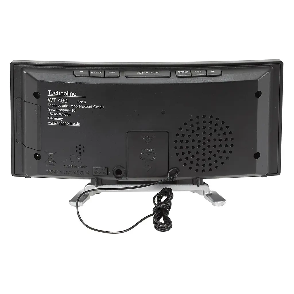Годинник настільний з радіо Technoline WT460 Blue LED Black/Silver (WT460 blaue LED) - фото 5